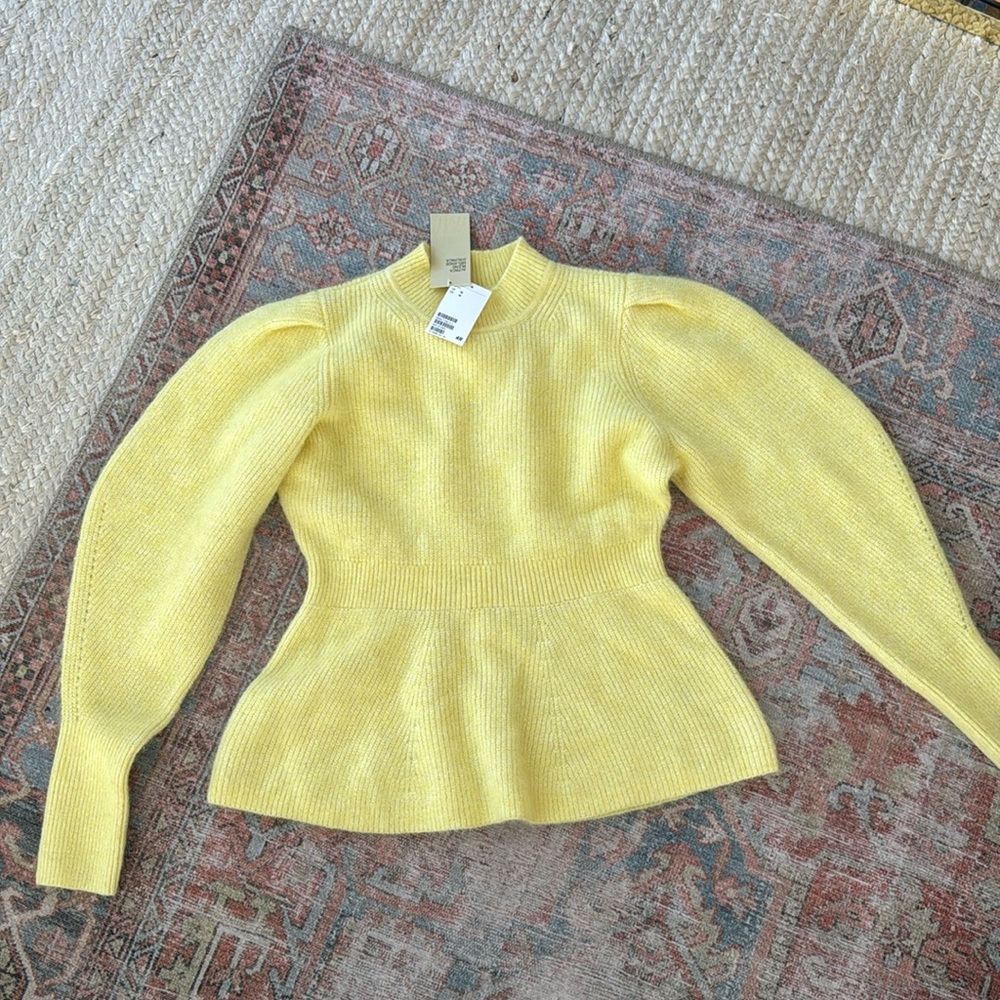 H&M Yellow peplum sweater